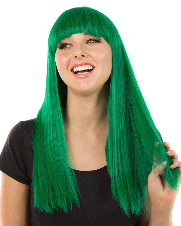 Fashion Deluxe Emerald Green Long Wig