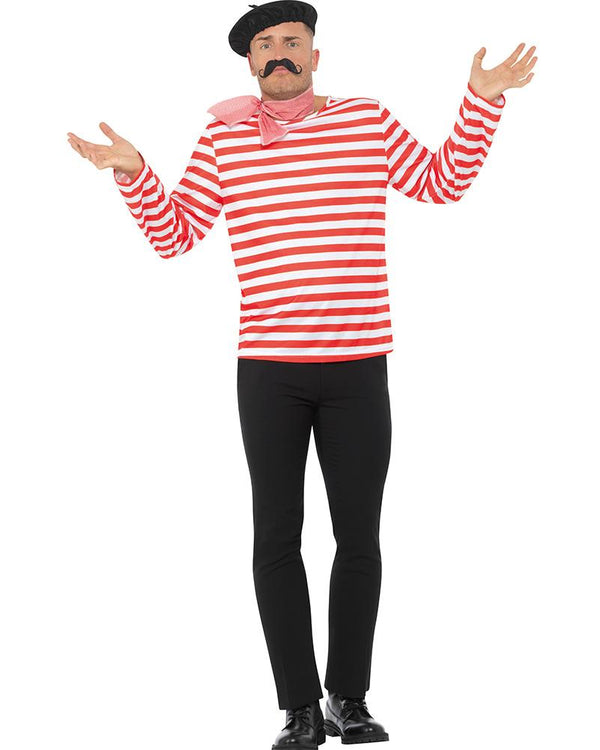 Multi Character Red and White Striped Shirt