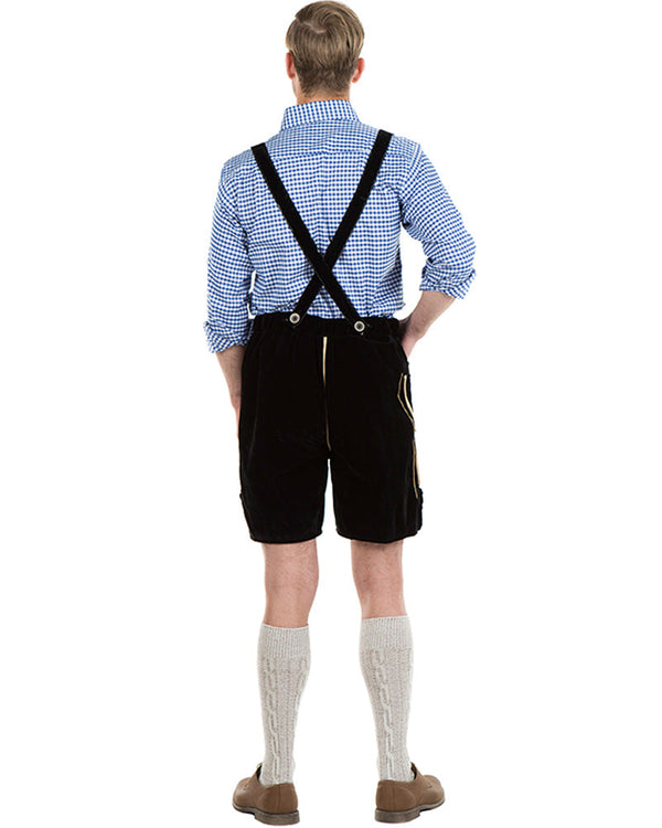 Oskar Deluxe Black Lederhosen Plus Size Mens Costume