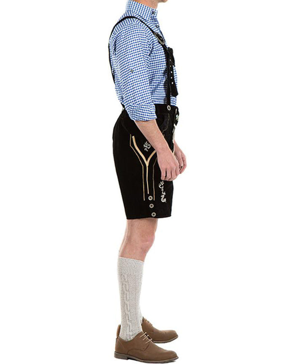 Oskar Deluxe Black Lederhosen Plus Size Mens Costume