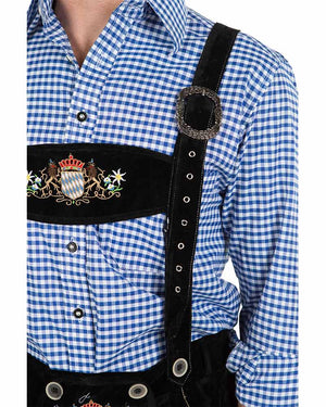 Oskar Deluxe Black Lederhosen Plus Size Mens Costume