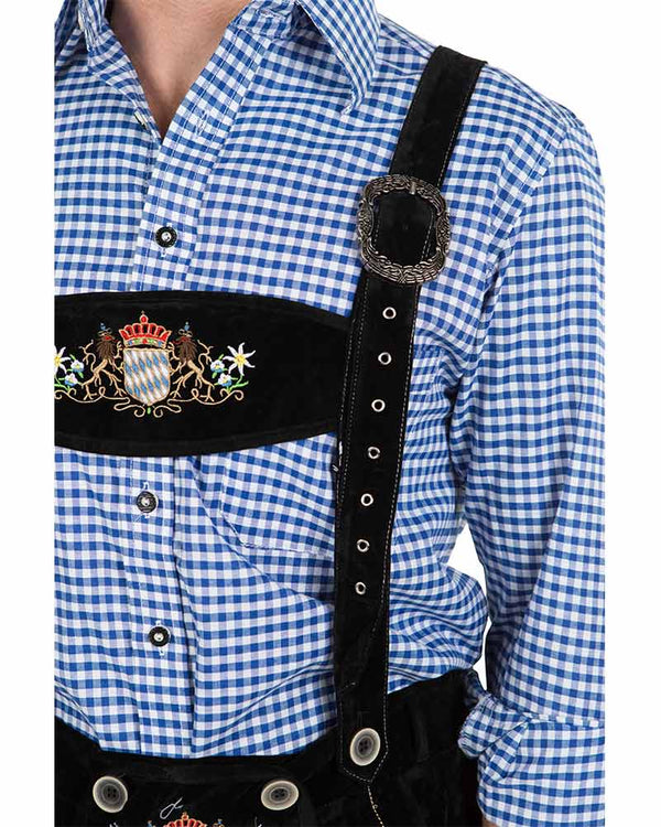 Oskar Deluxe Black Lederhosen Plus Size Mens Costume