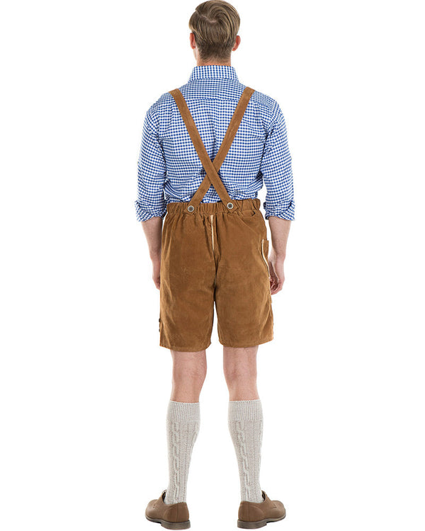 Oskar Deluxe Tan Lederhosen Mens Costume