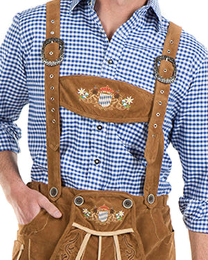 Oskar Deluxe Tan Lederhosen Plus Size Mens Costume