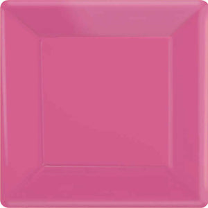 Paper Plates 17cm Square 20CT-Bright Pink Pack of 20