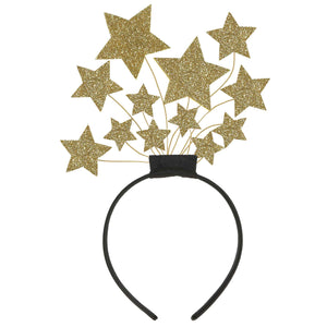 Stars Glittered Headband Gold & Black