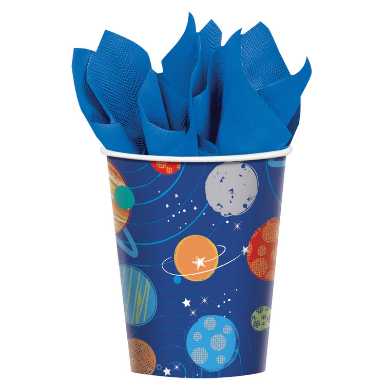 Blast Off Birthday 9oz / 266ml Paper Cups Pack of 8