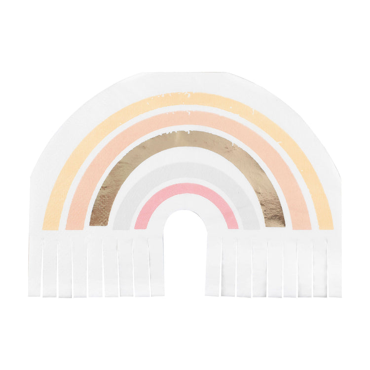 Happy Everything Napkins Rainbow Fringe Gold Foiled Pack of 16