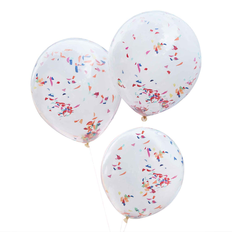 Mix It Up Balloon Bundle Double Stuffed Rainbow Shred Pack of 3