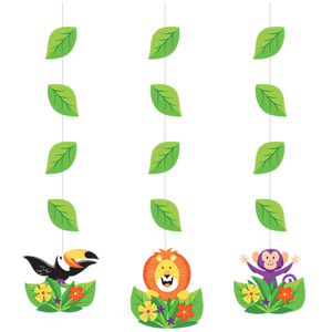 Jungle Safari Hanging String Cutouts 57cm Pack of 3