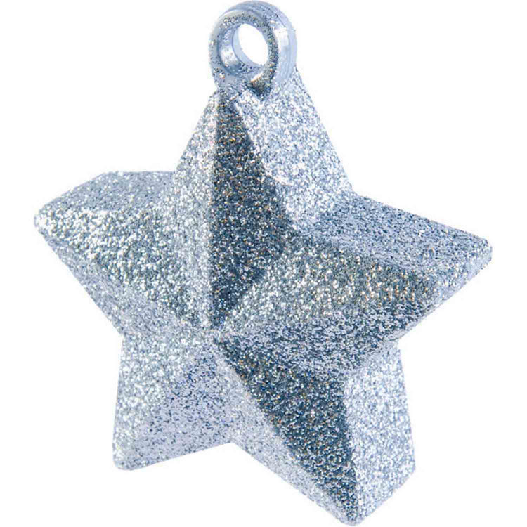 Glitter Silver Star Balloon Weight