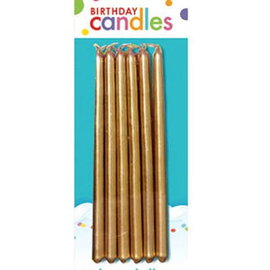 Birthday Taper Candles Gold  Pack of 12