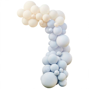 Balloon Arch Blue, Cream & White Pack of 78