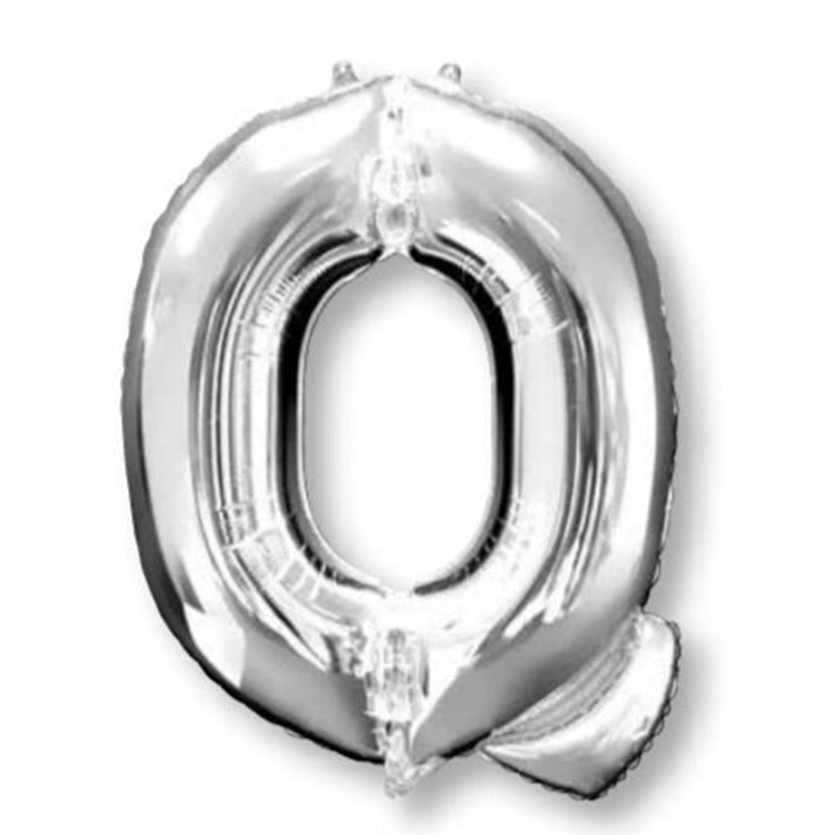 Silver 86cm Letter Q Supershape Foil Balloon