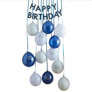 Balloon Door Kit - Happy Birthday - Blue Pack of 14