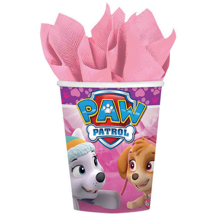 Girls Paw Patrol 266ml Party Cups Pack of 8