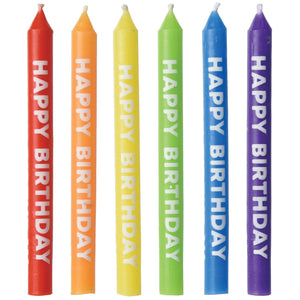 Happy Birthday Rainbow Candles Pack of 12