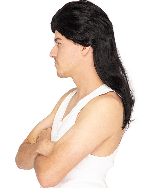 Deluxe Black Mullet Wig
