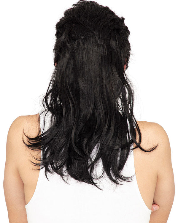 Deluxe Black Mullet Wig
