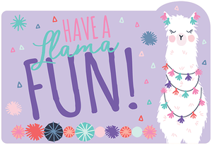 Llama Fun Postcard Invitations Pack of 8