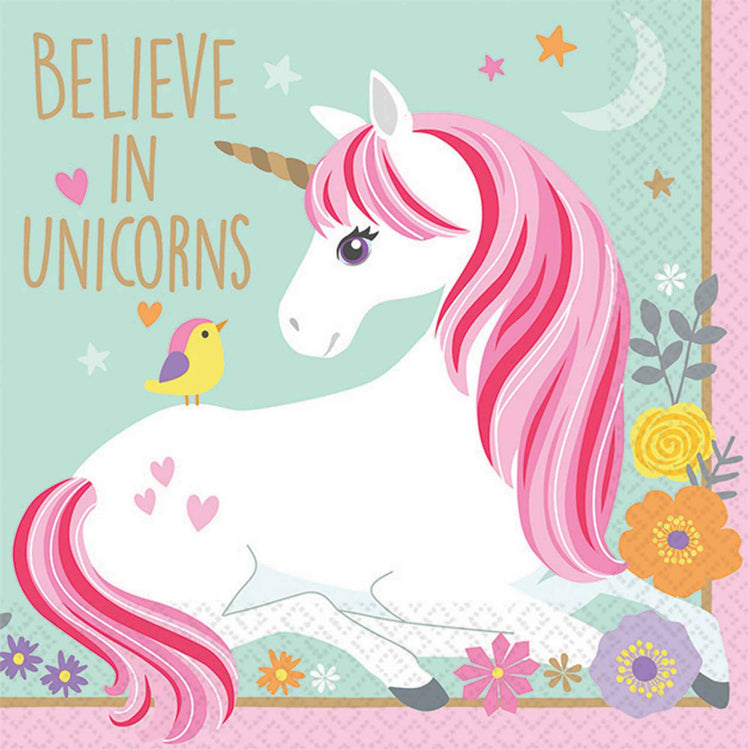 Magical Unicorn Beverage Napkins Pack of 16