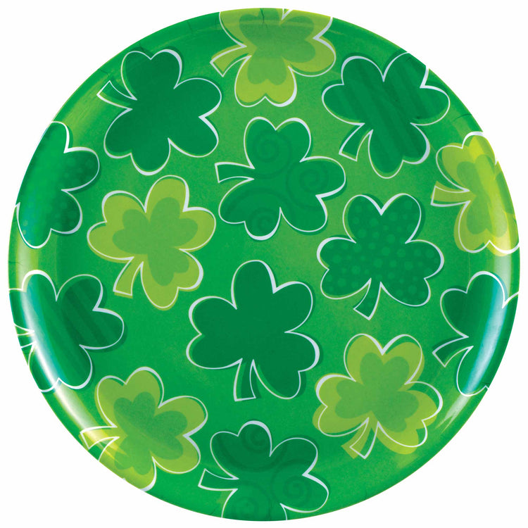 Shamrocks Round Plastic Platter