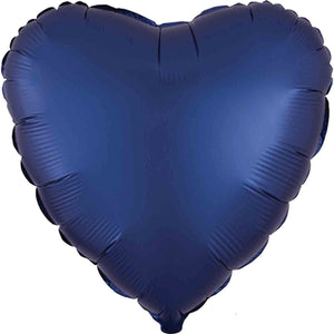 45cm Standard HX Satin Luxe Navy Heart S18