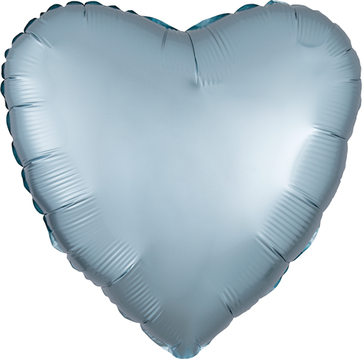 45cm Standard HX Satin Luxe Pastel Blue Heart S18