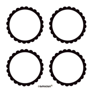 Labels Scalloped - Black Pack of 5