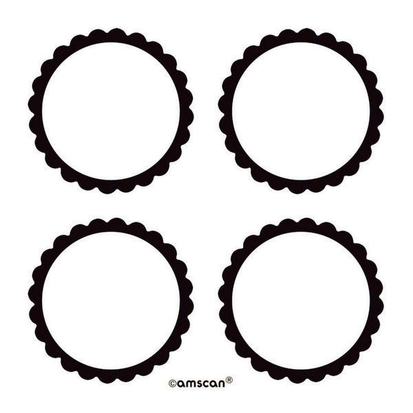 Labels Scalloped - Black Pack of 5