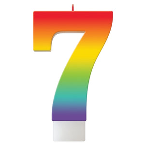 Birthday Celebration Rainbow Candle Number #7