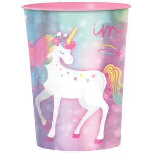 Enchanted Unicorn Favor Cup Metallic Plastic 473ml