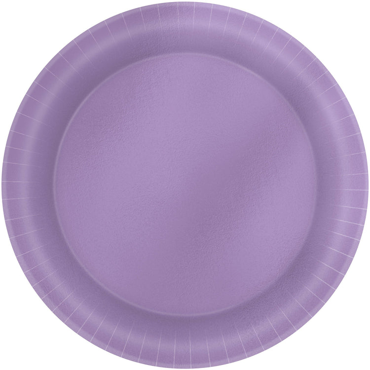 Metallic 21cm Lavender Round Plates Pack of 8