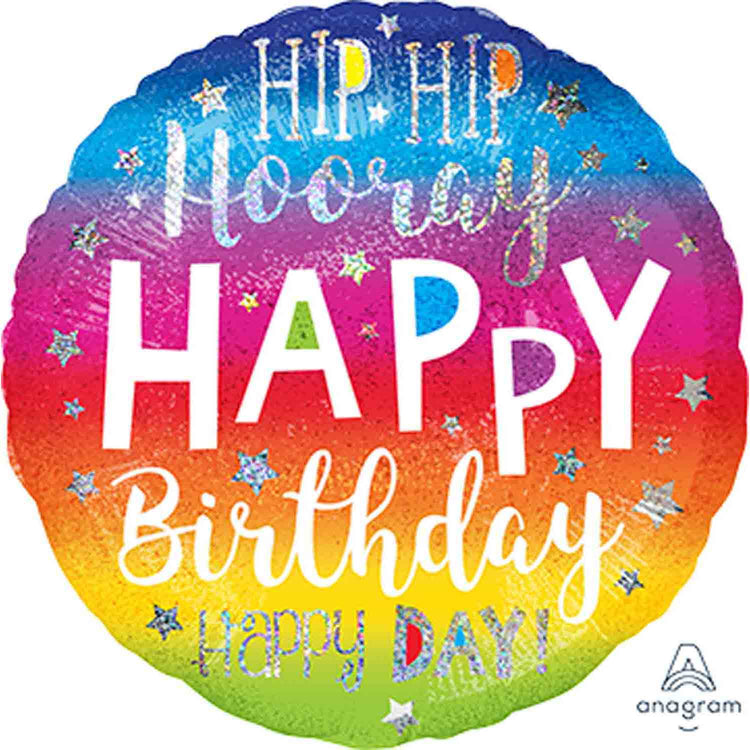 Jumbo Holographic Hip Hip Hooray Birthday P40