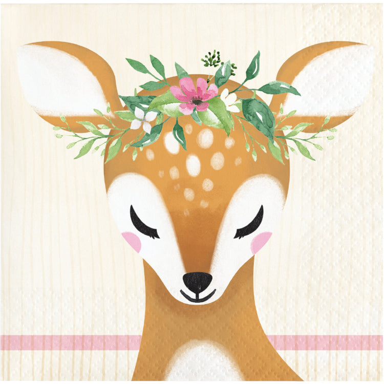 Deer Little One Beverage Napkins Pack of 16