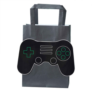 Game Controller Party Bags 3D Black with Green Inside Pack of 5