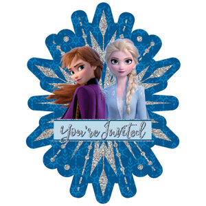 Frozen 2 Jumbo Deluxe Invitations Glittered Pack of 8