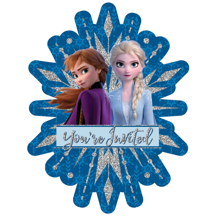 Frozen 2 Jumbo Deluxe Invitations Glittered Pack of 8