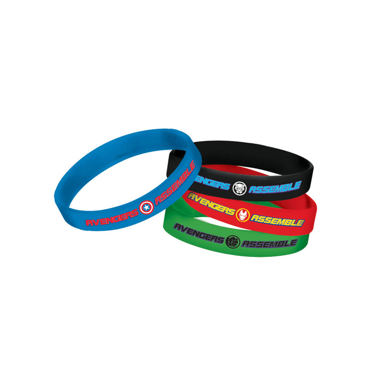 Marvel Avengers Powers Unite Rubber Bracelets Favors Pack of 4