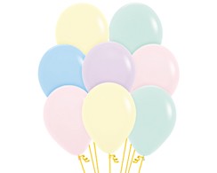 Sempertex 30cm Pastel Matte Assorted Latex Balloons, 25PK Pack of 25