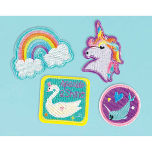 Magical Rainbow Birthday Embroidered Iron-On Patches Pack of 4