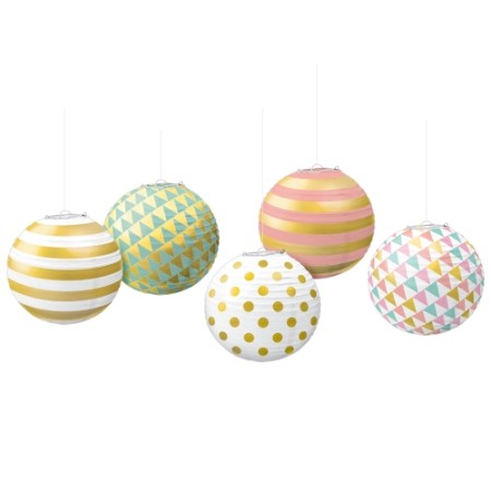 Mini Pastel Paper Lanterns Pack of 5