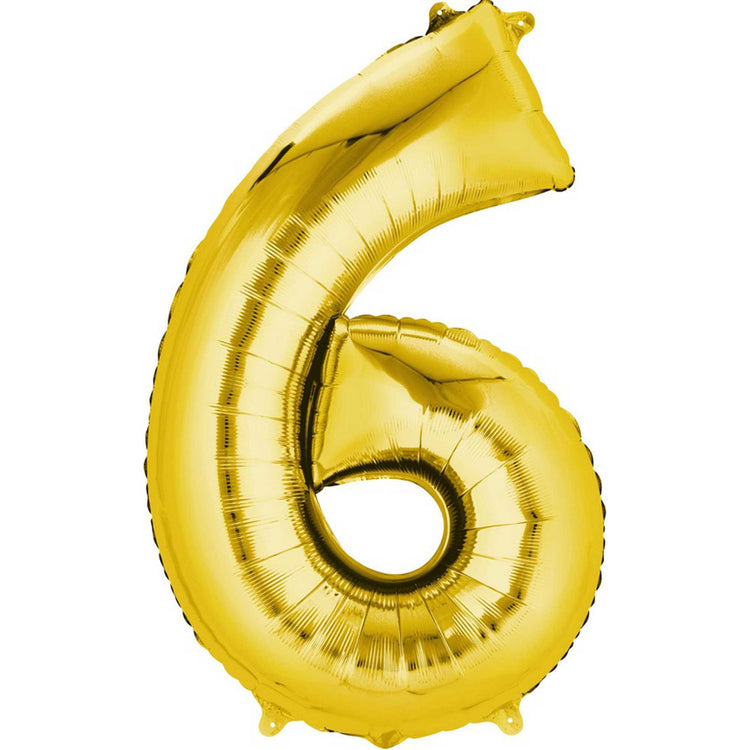 Gold 40cm Number 6 Balloon