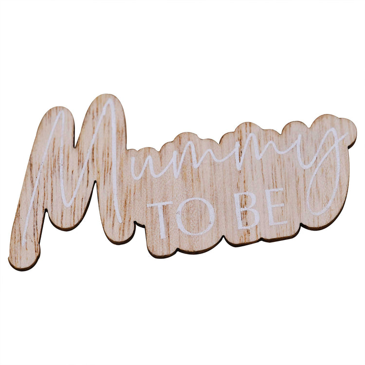 Hello Baby Mummy to be Wooden Badge