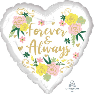 45cm Standard HX Forever & Always Floral Heart S40