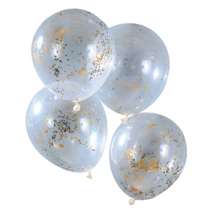 Gold Glitter Star Confetti Balloons