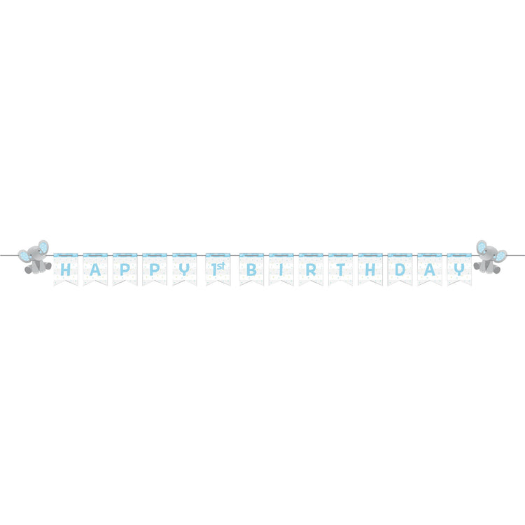 Enchanting Elephant Boy Shaped Ribbon Banner & Stickers