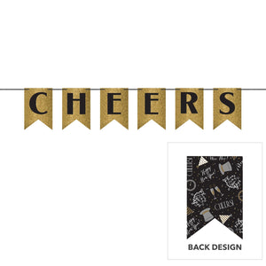 Cheers Glitter Pennant Banner 2m