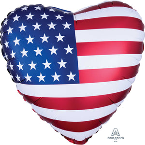 45cm Standard Satin XL Satin Infused Patriotic Heart Flag S40