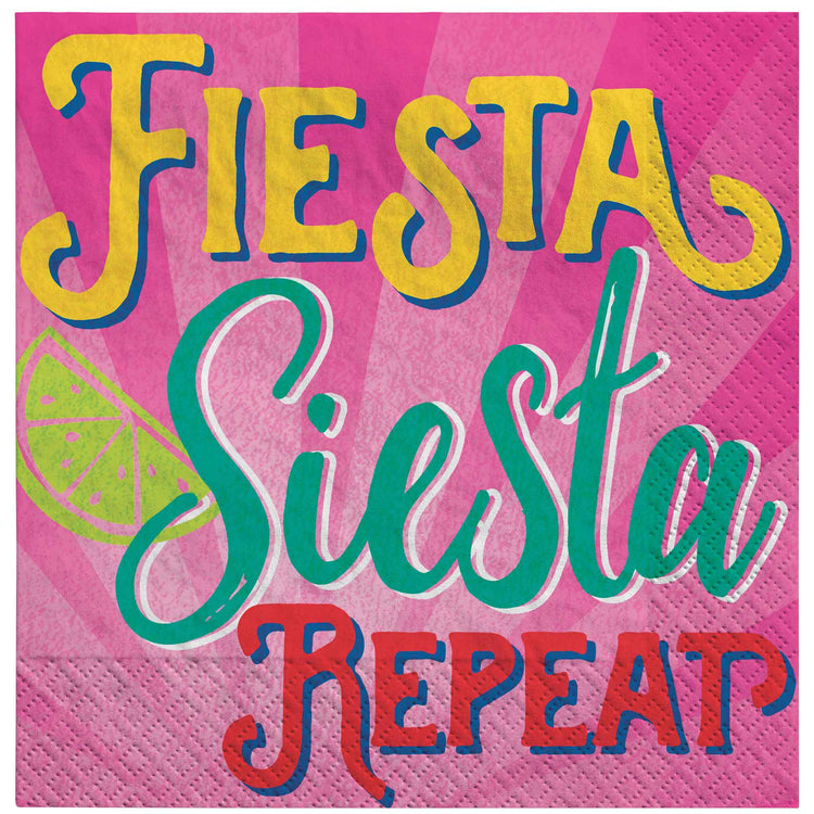 Fiesta Siesta Repeat Beverage Napkins Pack of 16